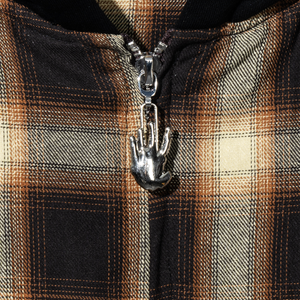 X KILL HOODED FLANNEL BROWN/BLACK