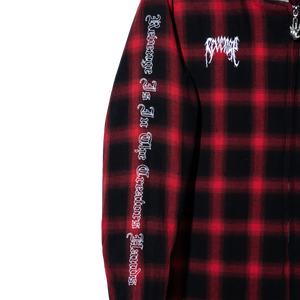 X KILL HOODED FLANNEL RED/WHITE