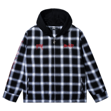 Load image into Gallery viewer, X KILL HOODED FLANNEL BLACK/RED
