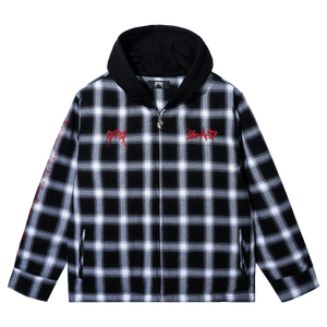 X KILL HOODED FLANNEL BLACK/RED