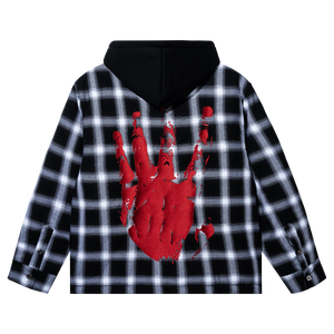 X KILL HOODED FLANNEL BLACK/RED