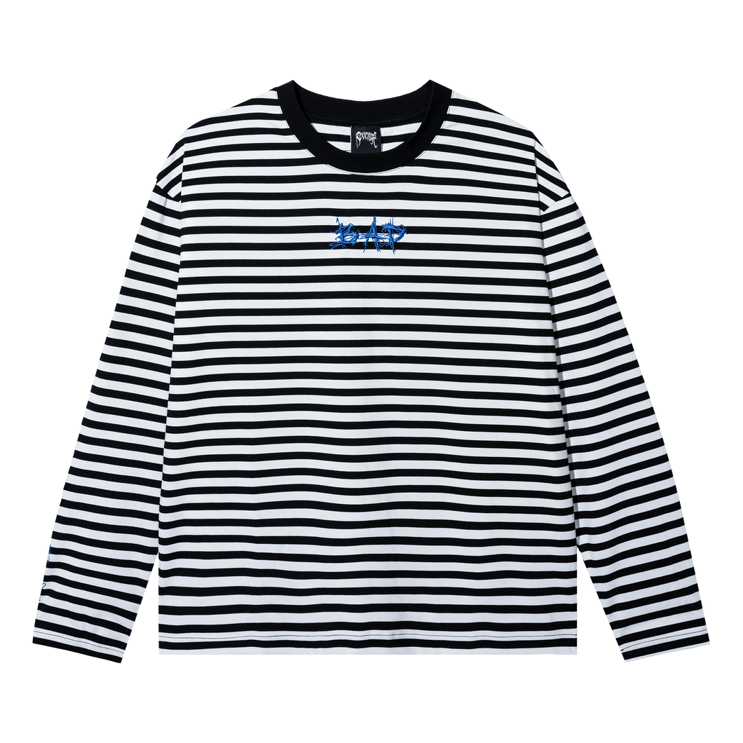 X BAD STRIPED LONG SLEEVE BLACK/WHITE