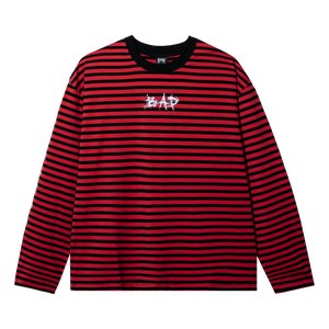 X BAD STRIPED LONG SLEEVE RED/BLACK