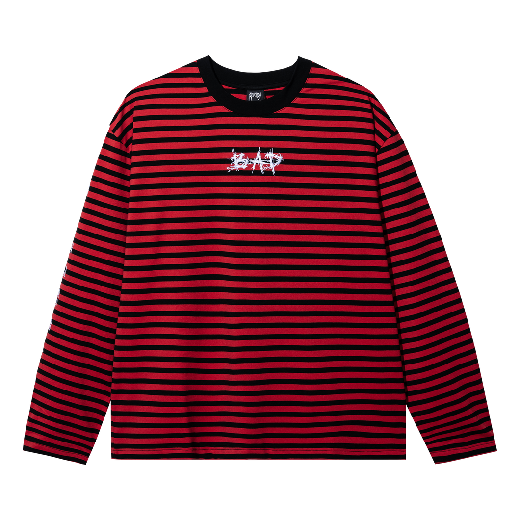 X BAD STRIPED LONG SLEEVE RED/BLACK