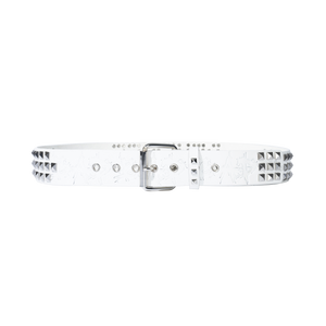 X STUDDED BELT WHITE