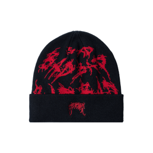 X DISTORTION BEANIE BLACK/RED