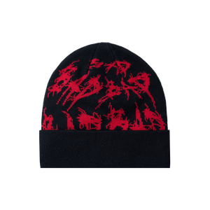 X DISTORTION BEANIE BLACK/RED