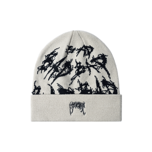 X DISTORTION BEANIE CREAM/BLACK