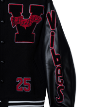 Load image into Gallery viewer, X BAD VIBES VARSITY JACKET BLACK
