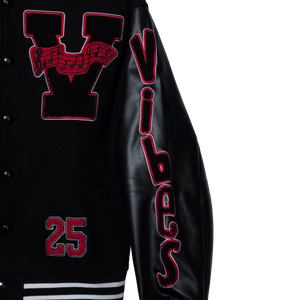 X BAD VIBES VARSITY JACKET BLACK