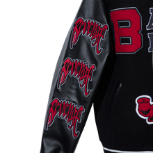 Load image into Gallery viewer, X BAD VIBES VARSITY JACKET BLACK
