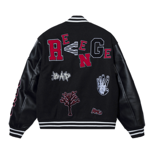 X BAD VIBES VARSITY JACKET BLACK