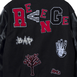 X BAD VIBES VARSITY JACKET BLACK