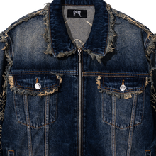 Load image into Gallery viewer, TRIBAL CROSS DENIM JACKET COPPER
