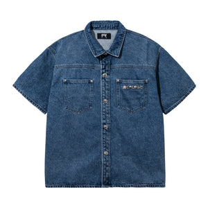 REVIVAL DENIM BUTTON UP BLEACHED INDIGO