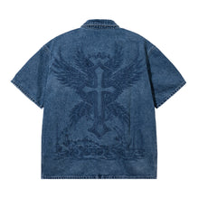 Load image into Gallery viewer, REVIVAL DENIM BUTTON UP BLEACHED INDIGO
