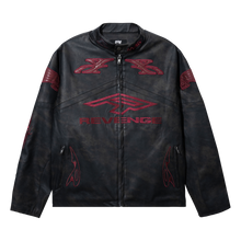 Load image into Gallery viewer, BURNOUT LEATHER JACKET BLACK/BURGUNDY
