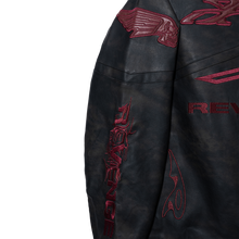Load image into Gallery viewer, BURNOUT LEATHER JACKET BLACK/BURGUNDY
