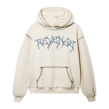 Load image into Gallery viewer, CONTRAST ANARCHY EMBROIDERED HOODIE CREAM/BLUE
