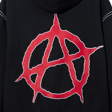 Load image into Gallery viewer, CONTRAST ANARCHY EMBROIDERED HOODIE BLACK/RED
