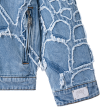 Load image into Gallery viewer, SPIDER WEB DENIM JACKET BLEACHED INDIGO
