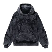 Load image into Gallery viewer, VINTAGE ARCH LOGO STUDDED HOODIE WASHED BLACK
