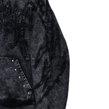 Load image into Gallery viewer, VINTAGE ARCH LOGO STUDDED HOODIE WASHED BLACK
