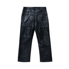 Load image into Gallery viewer, TRIBAL EMBROIDERED LEATHER PANT BLACK
