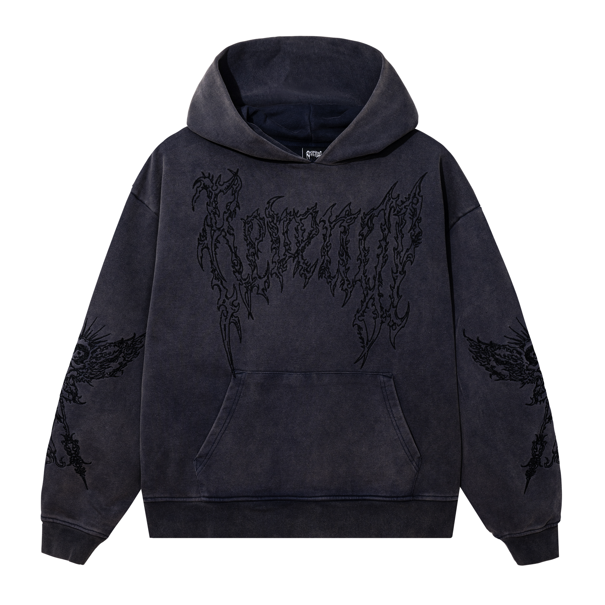 RENAISSANCE EMBROIDERED HOODIE WASHED BLACK Revenge Official