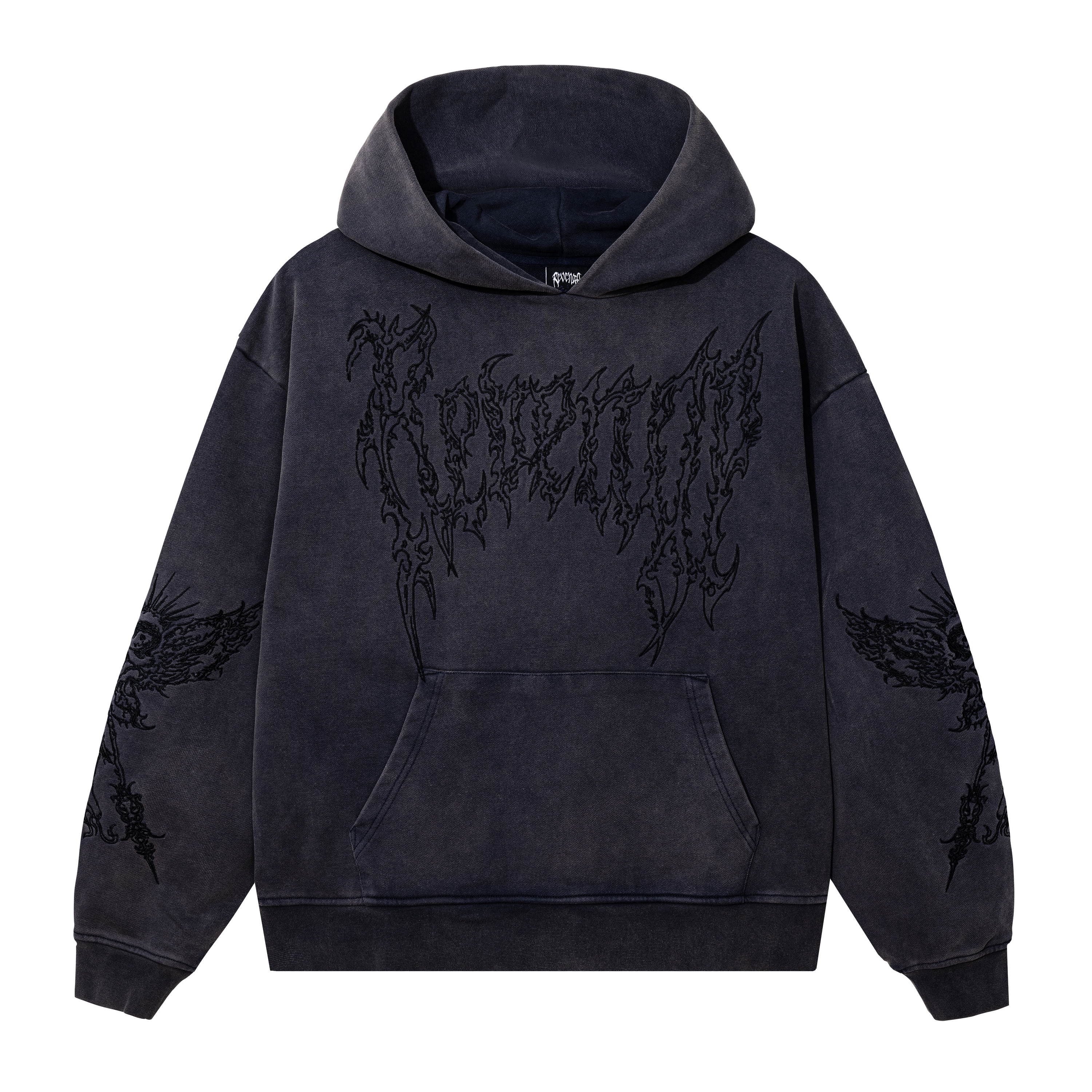 RENAISSANCE EMBROIDERED HOODIE WASHED BLACK Revenge Official