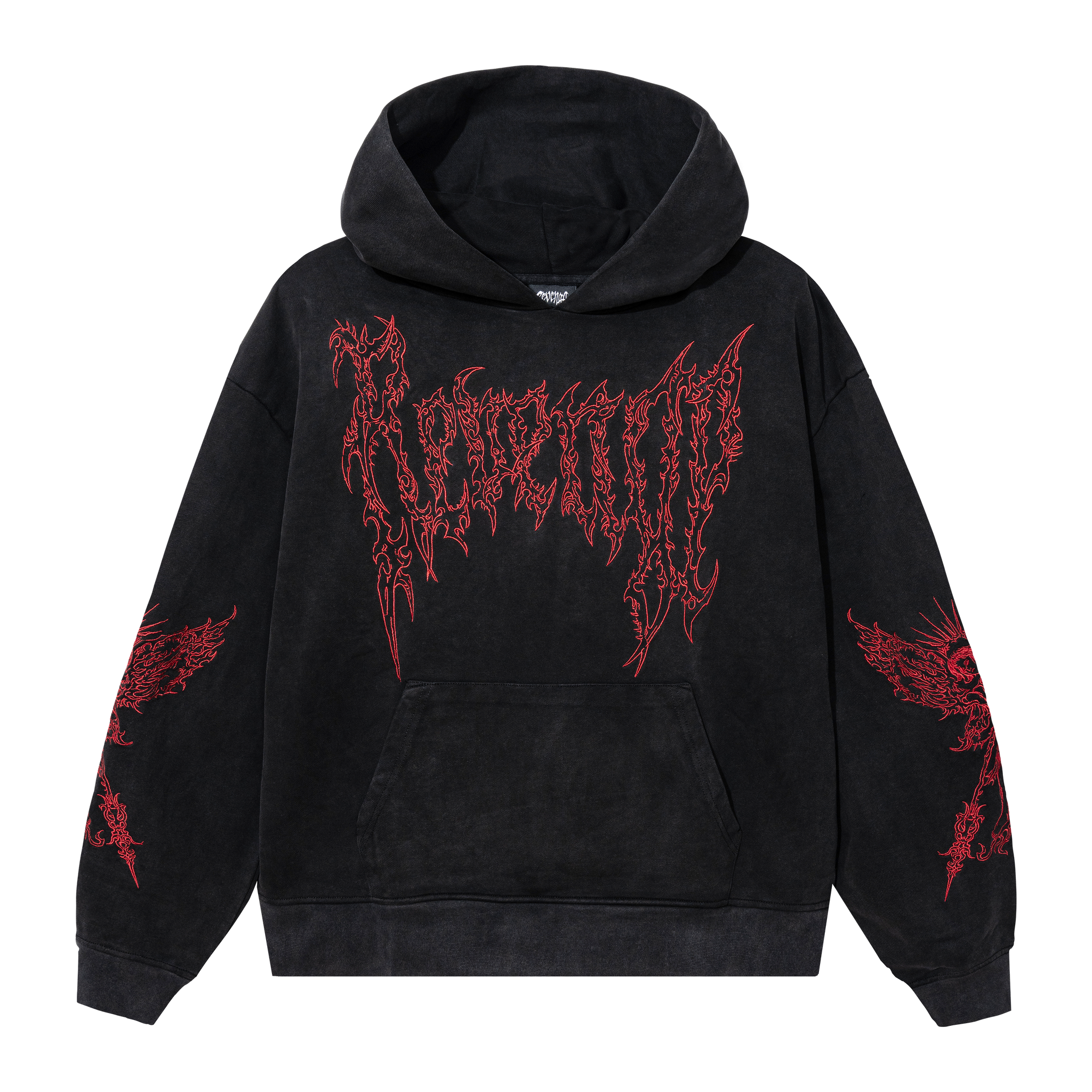 Black and red revenge top hoodie