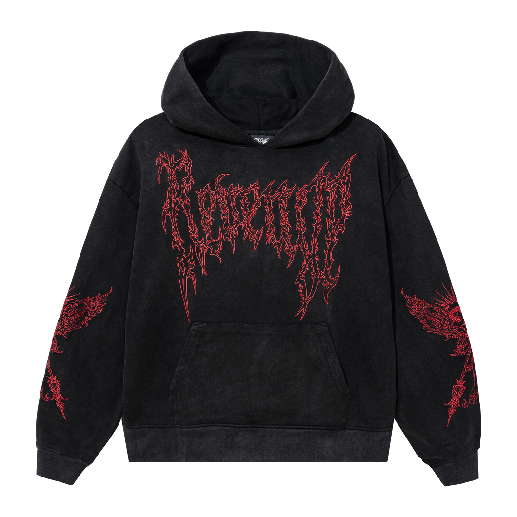 Revenge Black Rose Embroidered Zip shops Up Hoodie