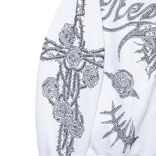 Load image into Gallery viewer, ROSE SWORD BEJEWELED ZIP WHITE/BLACK
