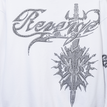 Load image into Gallery viewer, ROSE SWORD BEJEWELED ZIP WHITE/BLACK

