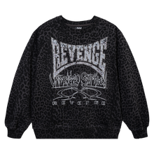 Load image into Gallery viewer, LEOPARD PATTERN RAGLAN CREWNECK BLACK

