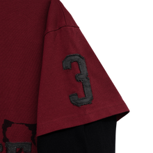Load image into Gallery viewer, COLLEGE DOUBLE LAYERED POLO LONG SLEEVE BURGUNDY/BLACK
