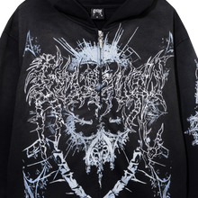 Load image into Gallery viewer, CRUCIBLE EMBROIDERED ZIP WASHED BLACK
