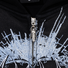 Load image into Gallery viewer, CRUCIBLE EMBROIDERED ZIP WASHED BLACK
