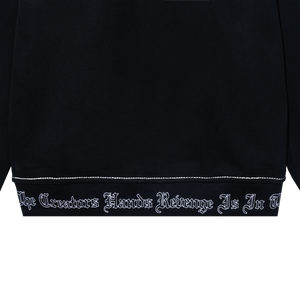 CONTRAST EMBROIDERED ZIP HOODIE BLACK/RED