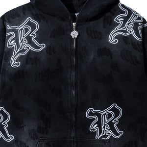 DISTRESSED R CARPENTER WORK JACKET WASHED BLACK