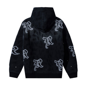 DISTRESSED R CARPENTER WORK JACKET WASHED BLACK