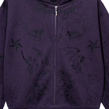 Load image into Gallery viewer, TATTOO ZIP WASHED PURPLE/BLACK
