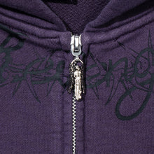 Load image into Gallery viewer, TATTOO ZIP WASHED PURPLE/BLACK
