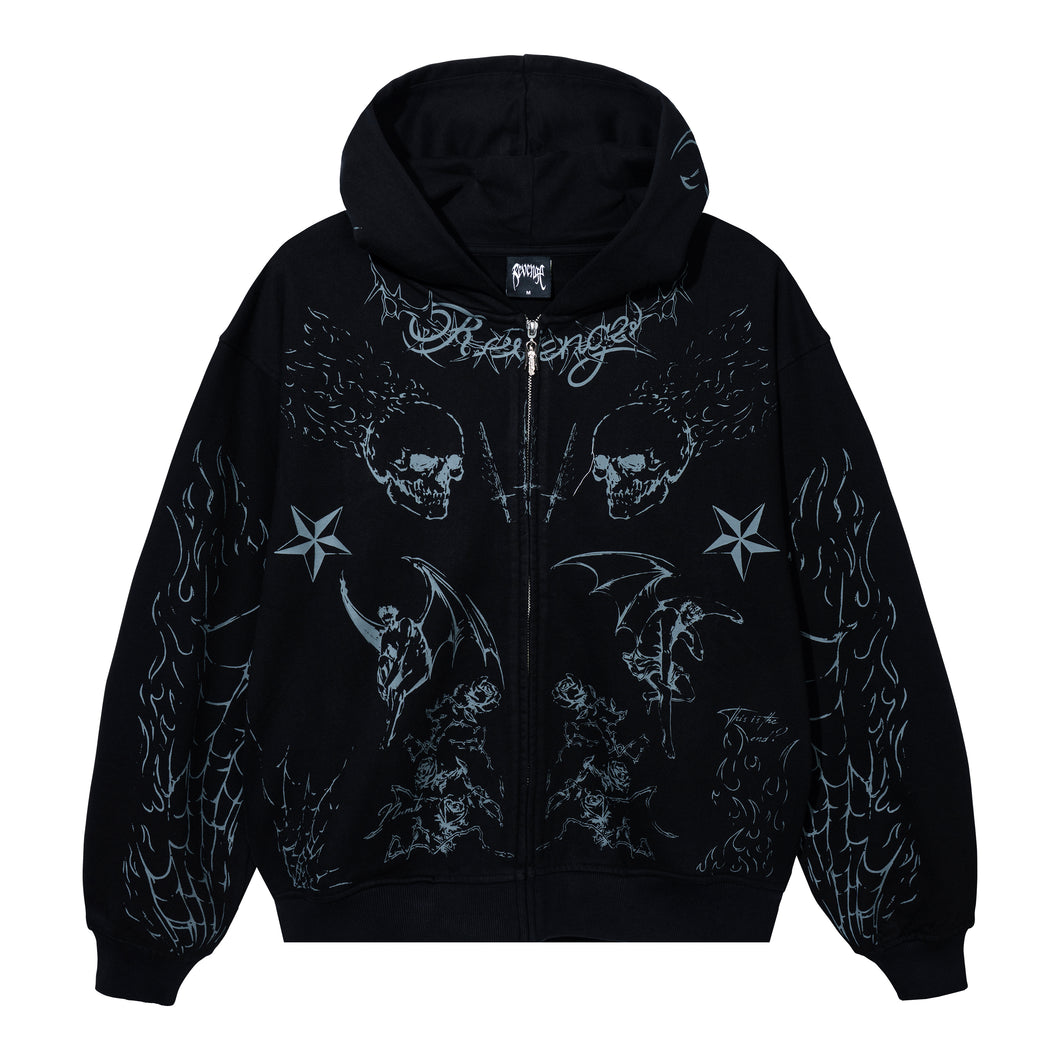 TATTOO ZIP BLACK/GREY