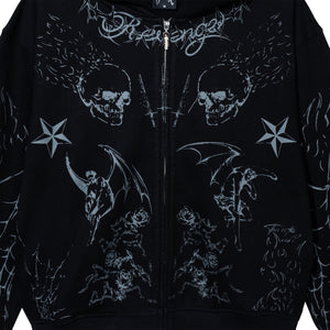 TATTOO ZIP BLACK/GREY