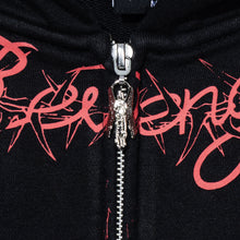 Load image into Gallery viewer, TATTOO ZIP WASHED BLACK/RED
