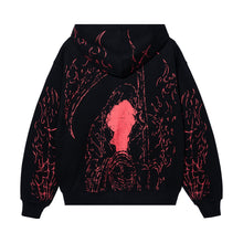Load image into Gallery viewer, TATTOO ZIP WASHED BLACK/RED
