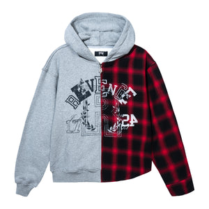 INFERNO FLANNEL ZIP HEATHER GREY/RED