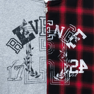 INFERNO FLANNEL ZIP HEATHER GREY/RED