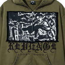 Load image into Gallery viewer, NIGHTSHADOW STUDDED ZIP OLIVE/BLACK
